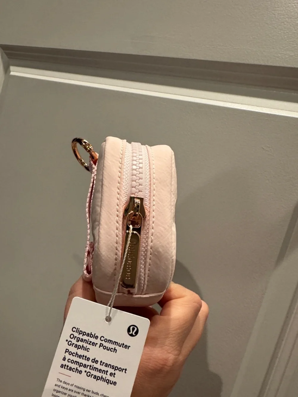 NWT! Lululemon Clippable Commuter Organizer Pouch in Pink & Rose Gold